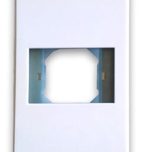 Tapa - faceplate de 1 panel para jack - ensamble fácil y seguro a presión, línea elite, metálico, blanco, BROBOTIX 938276