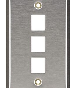 Tapa - faceplate de 3 paneles para jack - universal, standard, acero, BROBOTIX 170903