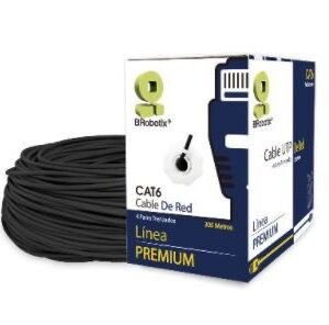 Bobina UTP - Exterior, Doble Forro, BROBOTIX 171100, 305 m, Negro, Exterior, Cat6, CCA