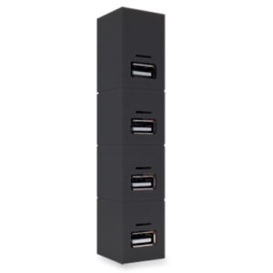 Hub USB V2.0 - BASICO, 4 Puertos, Negro, BROBOTIX 180727-2
