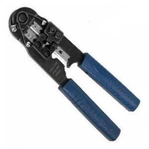 Pinza para Crimpear Plug Modular RJ45 - Corta y Pela, Azul-negro, 000210 BROBOTIX