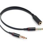 Adaptador Stereo 651404 Y - 3.5 mm Hembra a 3.5 mm BROBOTIX 651404, 3.5 mm, Negro, 20cm