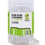 Plugs RJ45 - CAT5e, Multifilar, Modular, UTP sólido, Bote c/100 Pzs, Contactos c/Chapa de oro a 30 micras, Transparente, 263786 BROBOTIX