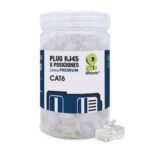 Plugs RJ45 - CAT6, Multifilar, Modular, UTP sólido, Bote c/100 Pzs, Contactos c/Chapa de oro a 30 micras, Transparente, 263861 BROBOTIX