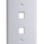 Tapa - faceplate de 2 paneles para jack - universal, standard, blanco, BROBOTIX 251702