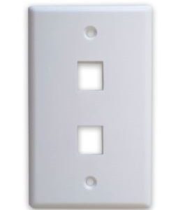 Tapa - faceplate de 2 paneles para jack - universal, standard, blanco, BROBOTIX 251702