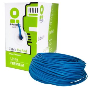 Bobina UTP - CAT5e, 100 m, Interior, Azul, CCA, BROBOTIX 400052