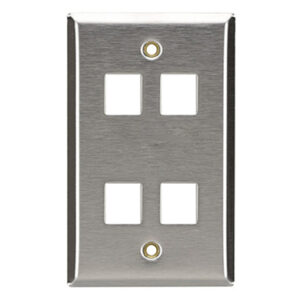 Tapa (FACEPLATE) 4 Puertos BROBOTIX 170904 - Tapa, Acero inoxidable, Acero