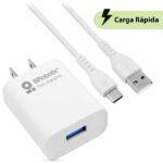 Combo carga rápida: cargador usb v3.0 + cable usb tipo "c". blanco (6001318) - BROBOTIX
