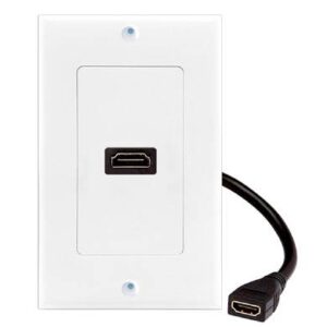 Tapa - faceplate de 1 panel con jack hdmi c/cable hembra (pigtail) - universal, standard, blanco, BROBOTIX 073307