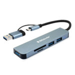 Docking Station Conector DUAL Tipo USB A C - V3.0, 5 en 1, /3 USB/SD/microSD/ BROBOTIX 6005453