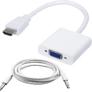 Convertidor HDMI a VGA BROBOTIX 110964B - HDMI, VGA, Macho/hembra, Color blanco