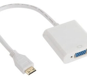 110977 Convertidor HDMI a VGA BROBOTIX - Mini-HDMI, VGA (D-Sub), Color blanco