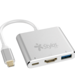 Adaptador HUB 3 En 1 Stylos. STCBHUB31S