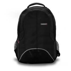 TZBTS10BLK Backpack Eco Sport TECHZONE - de 15.6 pulgadas, múltiples compartimientos, costuras y asas reforzadas, garantía limitada de por vida.