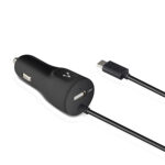Cargador cable micro USB VORAGO AU-303 - Negro, 2.4A USB 1.0A