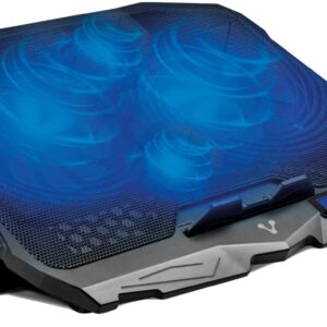 Base Enfriadora VORAGO CP-301 Laptop hasta 17 Pulgadas 5 Posiciones LED 4 Ventiladores