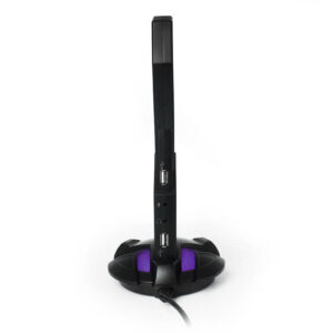 Yeyian soporte para auriculares gamer overpower negro - mic omnidireccional, gama de colores custom, vol audifonos, aud y mic, usb hub YAO-29201N