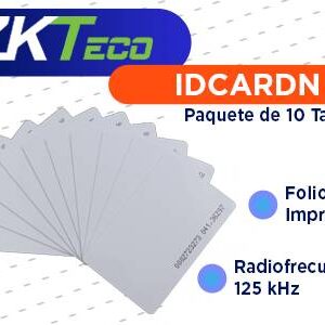 ZK TECO ZKTECO IDCARDN - Paquete con 10 Tarjetas ID con Frecuencia de 125 kHz - 1 mm de Grosor con Folio Impreso