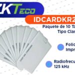ZK TECO ZKTECO IDCARDKR2K - Paquete con 10 Tarjetas ID con Frecuencia de 125 kHz - Tipo Clamshell (Perforada y Grosor de 1.88 mm) con Folio Impreso