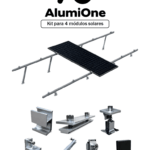 1V4 arreglo de 4 Paneles - Kit de montaje para 4 módulos solares con inclinación de 15º a 30º en vertical / dimensiones 2382 X 1134 mm / Para 4 paneles no incluidos