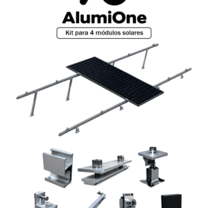 1V4 arreglo de 4 Paneles - Kit de montaje para 4 módulos solares con inclinación de 15º a 30º en vertical / dimensiones 2382 X 1134 mm / Para 4 paneles no incluidos