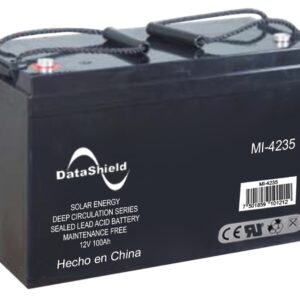 Batería DATASHIELD MI-4235 - 100 Ah, Sistemas solares y/o inversores cargadores solares, 12 V, Negro