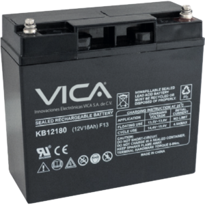 VIC12-18A Batería de Reemplazo VICA 12V/18A - Tipo de acumulador: Plomo/Paquete sellado libre de mantenimiento - Tiempo de vida útil 5 años aprox