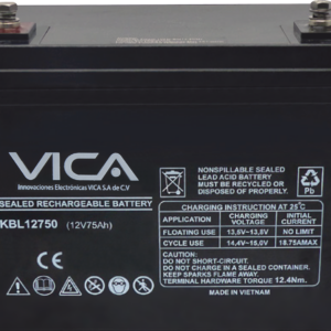 VIC12-75A Bateria de reemplazo VICA 12V/75A - Tipo de acumulador: Plomo/Paquete sellado libre de mantenimiento - Tiempo de vida útil 5 años aprox