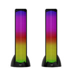 Bocinas 2.0 Gamer Glimm Tower BG575 Balam Rush Conexión Bluetooth/Auxiliar - iluminación LED 3 modos, 10w RMS. Sonido estéreo, Alimentación 5 Vcc 1A, Tipo d