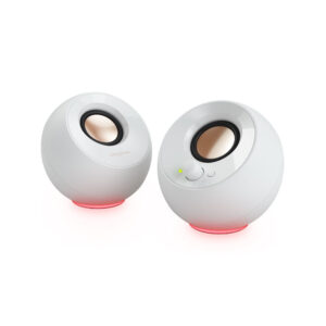 CREATIVE LABS Altavoces Creative Pebble SE WH (51MF1725AA001) - Blancos, Bocina minimalistas de escritorio con alimentación USB 2.0 y conectividad USB-C