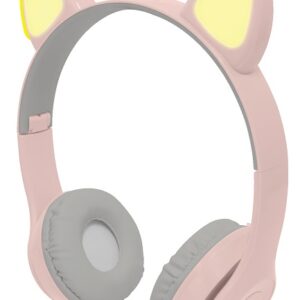 Kids Catto Audífonos Bluetooth Inalámbricos para Niños Luz LED Catto Rosa | PERFECT CHOICE