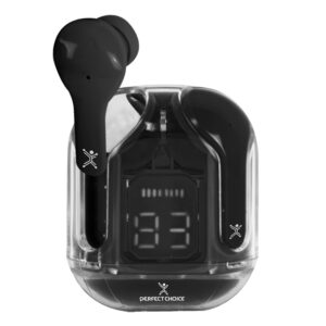 PC-117025 Audífonos Inalámbricos Bluetooth Transparentes ClearBeat Color Negro | PERFECT CHOICE