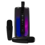 PC-113287 Bocina portátil transparente con micrófonos 15W Contra Agua Cosmo Color Negro | PERFECT CHOICE