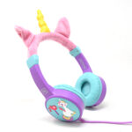 NECNON NBHK-UNICORN Audifonos on-ear alambricos kids volumen seguro a 95db 3.5 mml salida audio 3.5mml hipoalargenico no toxico unicorn lila