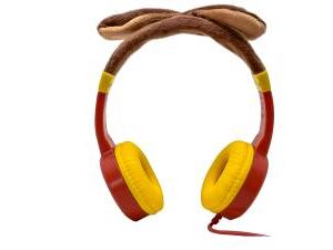 NECNON NBHK-PUG Audifonos on-ear alambricos kids volumen seguro a 95db 3.5 mml salida audio 3.5mml hipoalargenico no toxico pug rojo