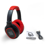 NECNON NBAB0202TC Audifonos over-ear bluetooth nbh-02 simulacion cancelacion de ruido 3.5mm radio fm micro sd 3.5mml manos libres type c rojo