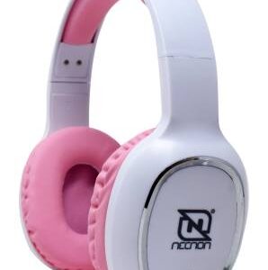 NECNON NBAB042200 Audifonos over-ear bluetooth nbh-04 pro alta potencia radio fm micro sd 3.5mml manos libres blanco/rosa