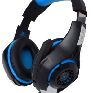 NECNON NBHG-VIPER Headset gaming over-ear nbhg viper led alambrico diadema flexible microfono 3.5mm usb pc consolas celular inc adaptador megabass azul