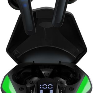 NECNON NTWS-VIPER Audifonos in-ear bluetooth 5.1 true wireless gaming superbass luz rgb 30mah caja de carga 200mah minima latencia display informativo negro