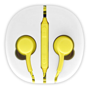 AUDÍFONO AISLADOR P/ANDROID Audífono BROBOTIX P/Android - Amarillo, Alámbrico, Universal, 1 m