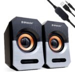Bocina alambrica - stereo, usb + 3.5 mm, c/control de volumen, antideslizante, de escritorio, p/pc/laptop, negro/plata, BROBOTIX 963913