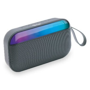 BROBOTIX Bocina bluetooth subwgris rgb 6000120 rbt - c/subwoofer, recargable, stereo c/radio fm, lector usb, micro usb, portatil, antideslizante, c/correa, gris