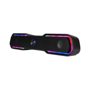 Bocinas VORAGO Start The Game BSP-350 Bluetooth 5.0/3.5mm/USB - 10W (2x5W), Iluminación RGB, Panel táctil, Color Negro.