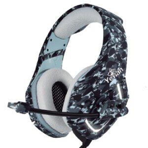 Yeyian diadema gamer force serie 3000 camuflaje gris - cable 3.5mm, almohadilla de tela, microfono de alta sensibilidad, mod. YDF-33401g