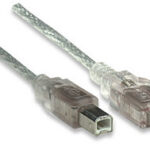 MANHATTAN 333405 Cable para Dispositivos USB B de Alta Velocidad - USB tipo A macho a USB tipo B macho Color Plata.