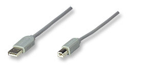 MANHATTAN 317863 Cable USB para Impresora USB-A macho a USB-B Macho de 3mts Color Gris. Soporta velocidades de hasta 12 Mbps