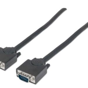 MANHATTAN 311748 Cable SVGA HD15 macho a HD15 macho - de 3.0m Color Negro, Completamente blindado para reducir la interferencia EMI.