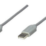 MANHATTAN 317887 Cable USB A a A - gris, 1.8 m. onecta un hub o dispositivo USB a un hub USB o a una computadora compatible USB