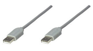 MANHATTAN 317887 Cable USB A a A - gris, 1.8 m. onecta un hub o dispositivo USB a un hub USB o a una computadora compatible USB